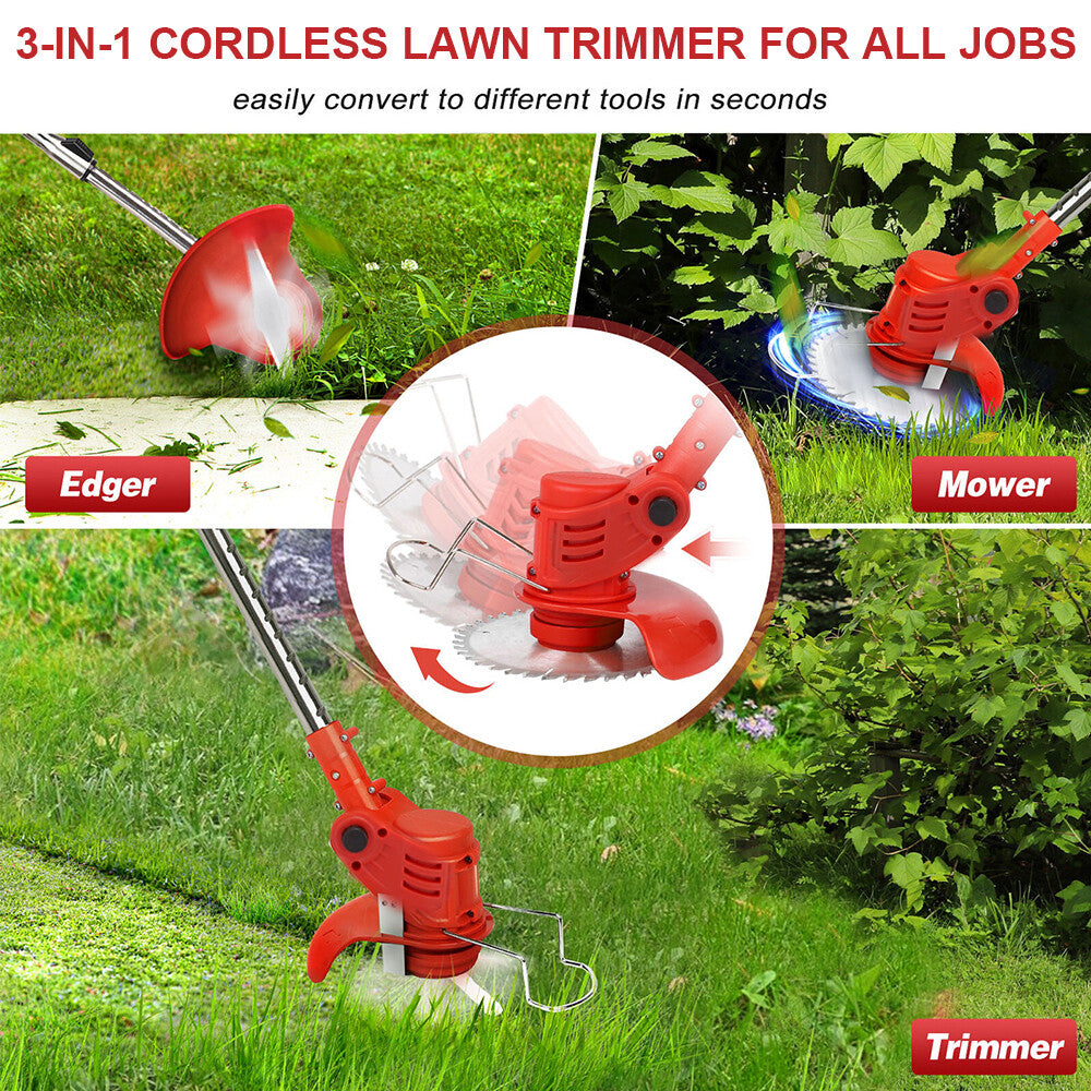 Oz Bargains™ TurboTrim Pro – Cordless Whipper Snipper & Grass Trimmer | Battery Lawn Cutter & Brushcutter