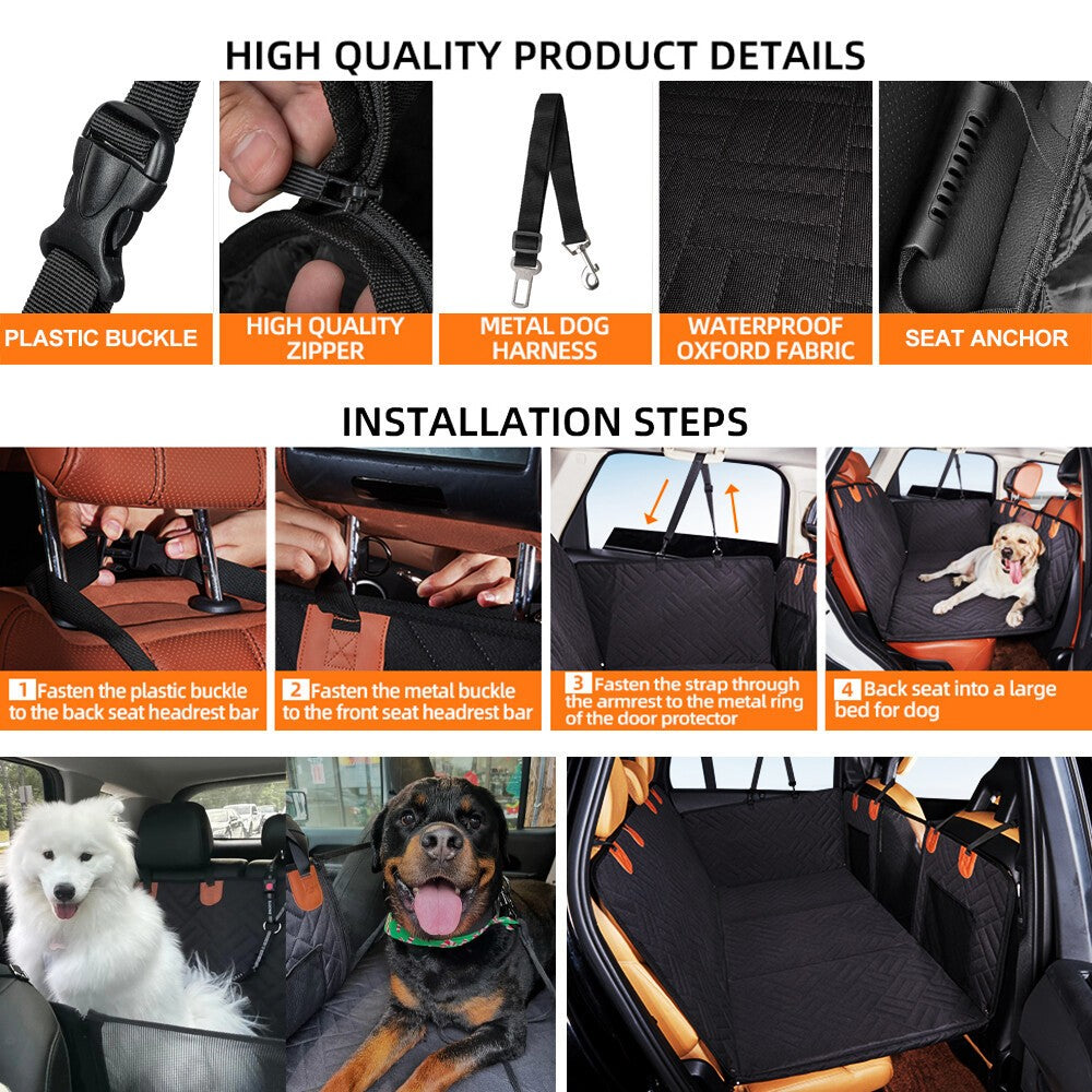 Oz Bargains™ PetRide Guard – Hard-Bottom Back Seat Extender & Dog Hammock | Heavy-Duty Car Seat Protector